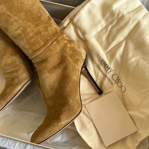 JIMMY CHOO | TAN SUEDE VINTAGE TALL BOOT